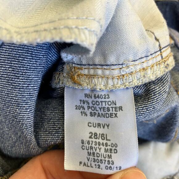 GAP 1969 Sz 28/6 Long Curvy Low Rise Boot Cut Jeans Med Wash Y2K Flattering - Picture 11 of 16